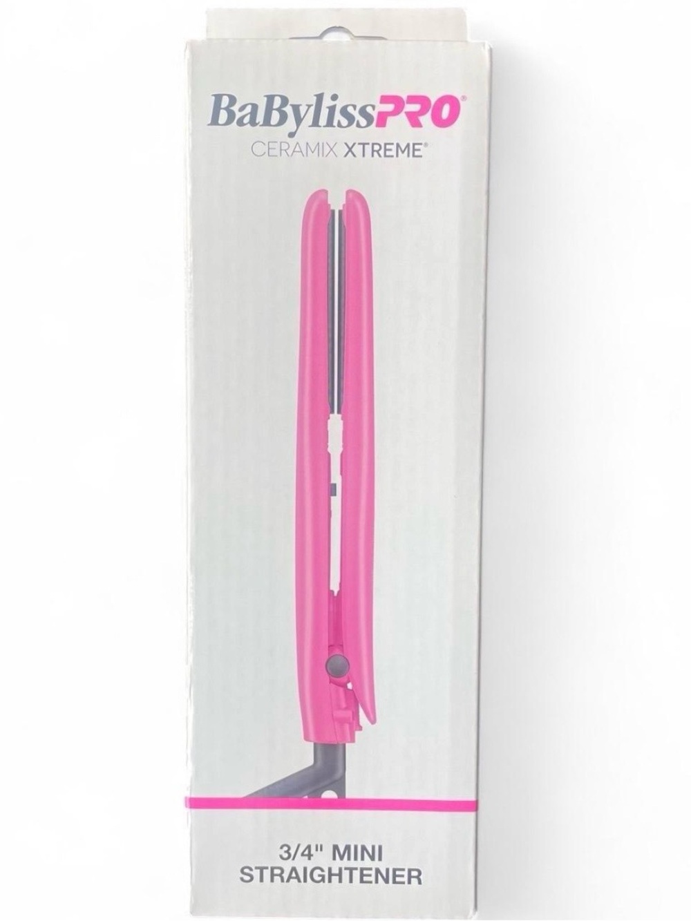 BaBylissPRO Ceramix Xtreme 3/4" Mini Straightener Titanium Hot Pink Travel NEW